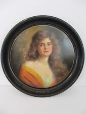 Antique Litho Portrait Victorian Girl Stegmaier Brewing Co Wilkes-Barre Pa. Tray picture