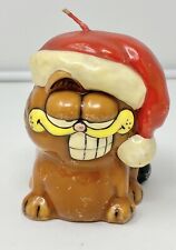 Vintage Garfield Christmas Candle Wearing Santa Hat Enesco 1981 Cheesy Smile picture