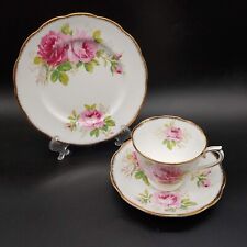 Vintage Royal Albert AMERICAN BEAUTY Trio Tea Cup Saucer Dessert Plate picture