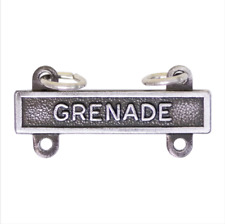 GENUINE U.S. ARMY QUALIFICATION BAR: GRENADE - SILVER OXIDIZED FINISH picture