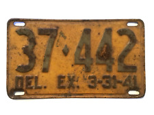 1941 Delaware License Plate Tag picture