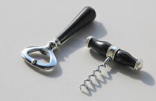 French Silverplate   Christofle  Corkscrew & Bottle opener   Ebony Handles picture