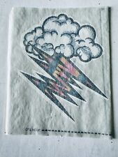 Original Vintage 1970’s Psychedelic Rainbow Lighting Bolt Cloud Iron On Transfer picture
