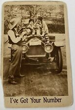 Vintage Greeting Postcard Ive Got Your Number Friends On Car Print picture