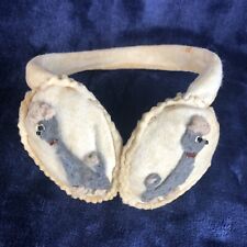 Vintage Antique Handmade Poodle Earmuffs Felt Hand Crafted OOAK adorable picture