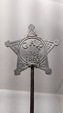 Antique GAR Star Civil War 1861-1865 Grave Marker Aluminum And Copper Pole picture