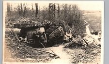 WW1 CAMOFLAUGED GERMAN GUN real photo postcard rppc france battlefield cannon picture