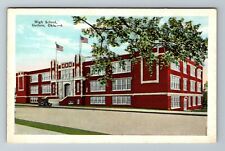 Guthrie OK-Oklahoma, High School, Exterior, Vintage Postcard picture