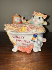 Fitz and Floyd Cat Bubble Bath Totally Pampered Fund Piggy Bank picture