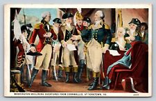 Washington Declining Overtures From Cornwallis at Yorktown VA Vintage Postcard picture