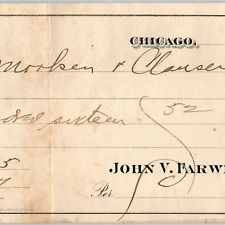 1890s Chicago John V. Farwell Store Receipt Check Letterhead Invoice Sherwood R1 picture