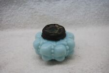 SCARCE BEAUTIFUL VICTORIAN CONSOLIDATED BLUE SQUATTY GUTTATE SALT SHAKER 1890S picture