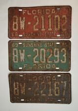 Lot of 3 Vintage (1968-1971) Florida License Plates picture