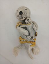 Mama Otter & Baby MOM & Pup CUTE Mother’s Day Figurine Signed Cook Stanwood, WA picture