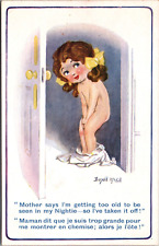 A/S  Donald McGill Little Girl Undressed Curley Hair 