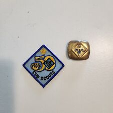 Vintage Cub Scouts 50th Anniversary Patch 1980 And An Old Neckerchief Slide picture