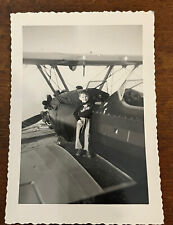 Rare War Photo Little Boy Standing Next To War Plane RP Real Photo Ephemera OOAK picture
