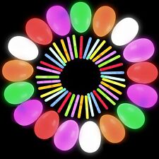 AOMINGGE Colorful Bright Plastic Easter Eggs Glow Eggs with Mini Glow Sticks ... picture