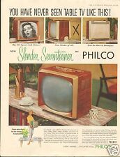 1957 LARGE Print Ad of Philco Slender Seventeener Table TV picture