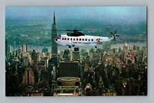 Aviation Postcard New York Airways Helicopter Connects Airports Wall Street AV10 picture