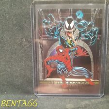 1992 Marvel Masterpieces Series 1 🔥 Spiderman vs Venom Battle Spectra Etch  picture