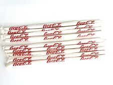 Coka-Cola Vintage Paper Wrapped Straws Coke Branded Coke-a-Cola 70s/80s Lot of 9 picture