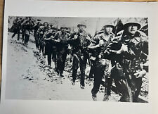 ANTIQUE WWII ORIGINAL PHOTOGRAPH OF SOLDIER'S MARCHING DURING WWII picture