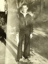 N5 Photograph Handsome Cute Military Navy Man Black Uniform Weird Exposure  picture