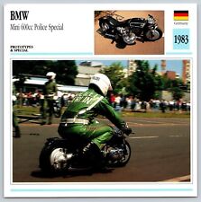 BMW Mini 600cc Police Special 1983 Germany Edito Service Atlas Motorcycle Card picture