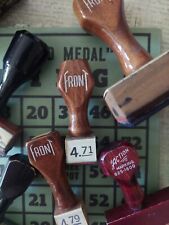 Vintage Wood Handle Price Stamp 4.71 Wooden Rubber Ink Stamp picture