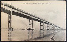 Vintage Postcard 1940 Thomas A. Edison Memorial Bridge Full Span Perth Amboy  NJ picture