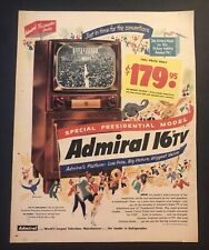 1950’s Admiral 16” Television TV Presidential Convention Political Magazine Ad picture