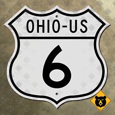 Ohio US route 6 highway road sign 1948 Cleveland Grand Army Republic 16x16 picture