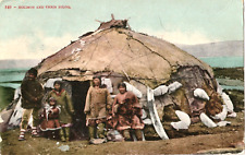 Eskimos and their Igloo Alaska-Antique Postcard PM 1908 picture