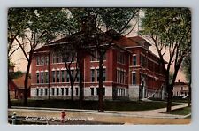 Valparaiso IN-Indiana, Central School Building, Fire Hydrant, Vintage Postcard picture