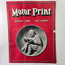Rare August 1909 Motor Print Magazine Land Sea Air Motorcycle picture