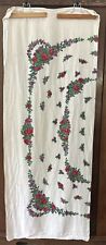 Vintage Printed Linen Tablecloth 49 X 62 Cottage Core Roses picture