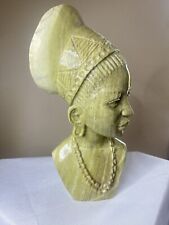 Carved African Jade Zulu Head Sculpture # Please Read Description # picture