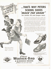 1941 WWII era WEATHER BIRD shoes boys and girls vintage PRINT AD school leather picture
