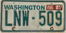 Vintage Original Washington State License Plate 1983 - 1986 LNW-509 picture