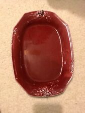 LARGE VINTAGE ARTS AND CRAFTS STYLE STUDIO PORCELAIN RED OX BLOOD PLATTER  picture