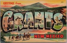 GRANTS, New Mexico Large Letter Greetings Postcard - Curteich Linen c1942 Unused picture