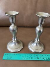 ROYAL HOLLAND Pewter Candlestick Holder ~ Pair ~Made In Holland~1980s Vintage picture
