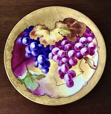 Pickard Hand Painted Limoges Grapes & Etched 24k Border Signed Gasper picture