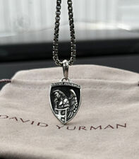 David Yurman Sterling Silver 2.7mm Box Chain Necklace w/ Saint St Michael Amulet picture