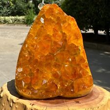 1.54LB Natural citrine geode quartz cluster crystal Cathedrals specimen Healing picture