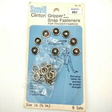Vintage Snap Fasteners Scovill Clinton Gripper Size 16 Silver 7/16''   picture
