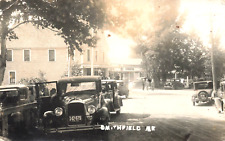 Smithfield ME Gas Station Roller Skating Busy Scene in 1931, Real photo Postcard picture