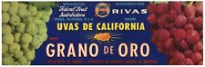 Grano De Oro Brand, Fresno, California **AN ORIGINAL GRAPE CRATE LABEL** D07 picture