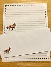 Horses Stationery Set With 12 Sheets 12 Envelopes - Lined Stationary picture